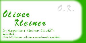 oliver kleiner business card